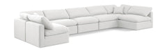 Indulge - Linen 7 Piece Modular U-Shaped Sectional - White