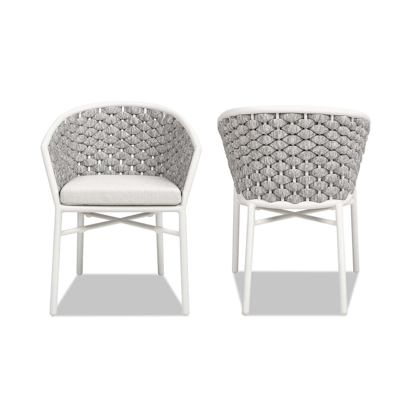 Rowan - Rope Barrel Back Patio Dining Chairs (Set of 2) - White