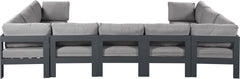 Nizuc - Outdoor Patio 9 Piece Modular Sectional With Gray Frame