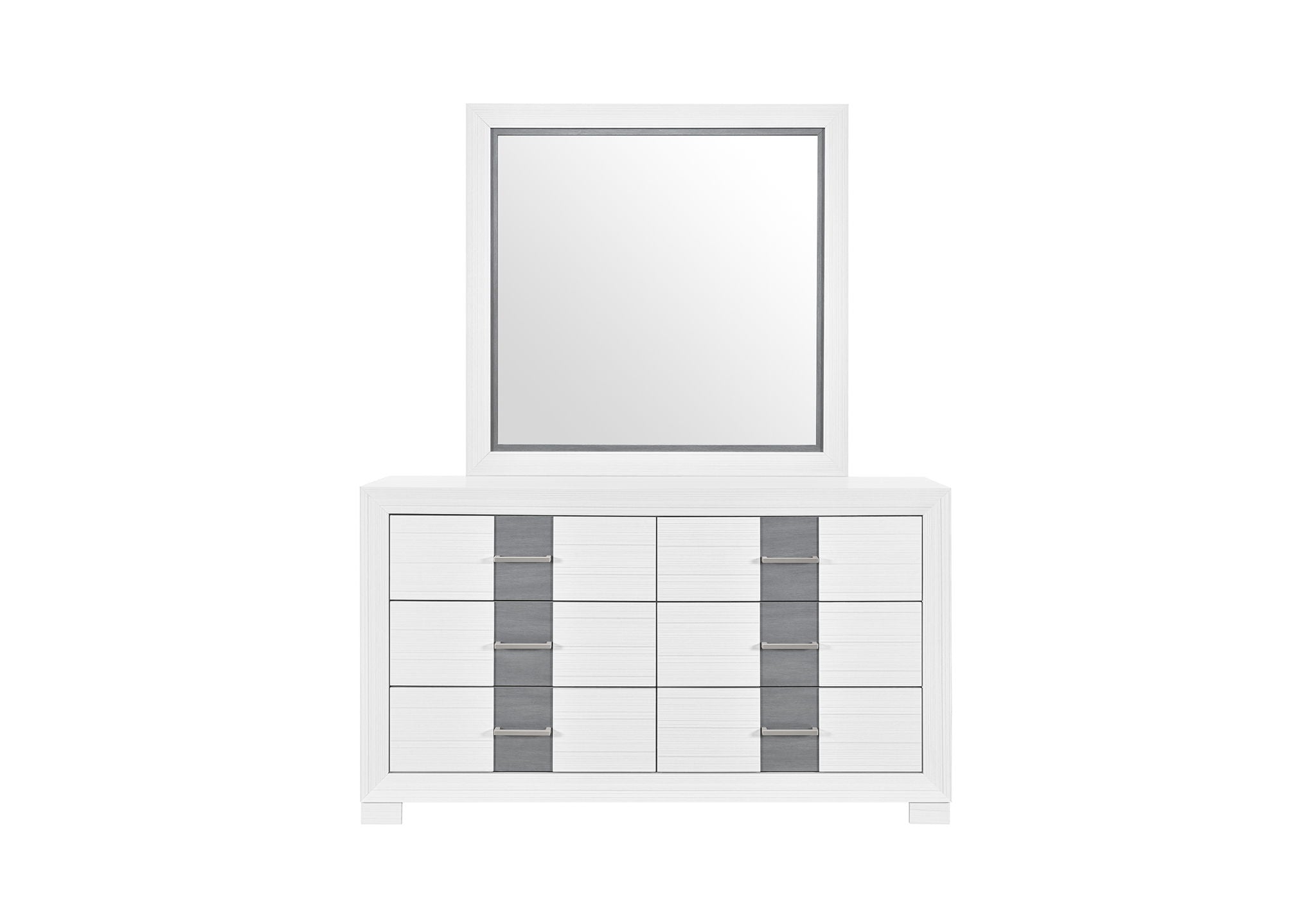 Optimus - 4 Piece Bedroom Set (Queen Bed, Dresser, Mirror, Nightstand) - White