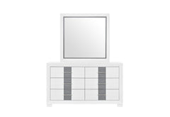 Optimus - 4 Piece Bedroom Set (King Bed, Dresser, Mirror, Nightstand) - White