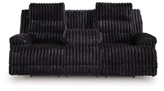 Rhine Falls - Onyx - Reclining Power Sofa With Drop Down Table