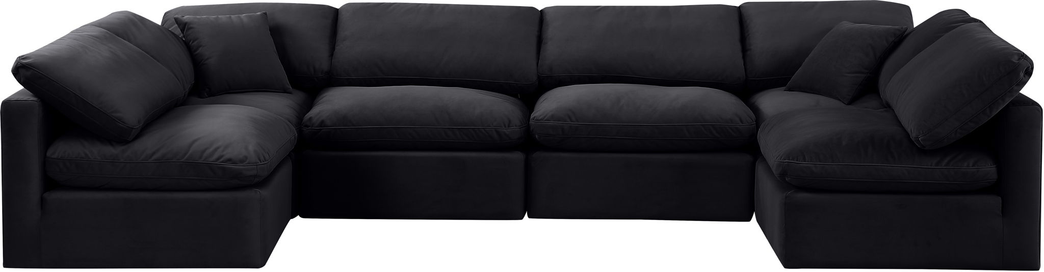 Indulge - Velvet 6 Piece Modular U-Shaped Sectional