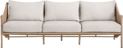 Coastline - Olefin Water Resistant Fabric And Wicker Outdoor Patio Sofa - Beige