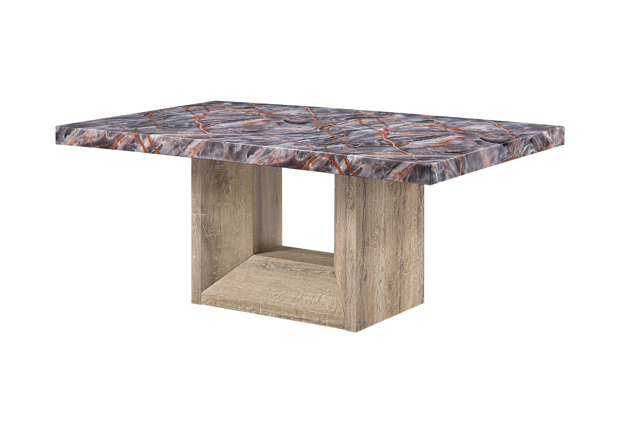 D02 - Dining Table - Lava / Natural
