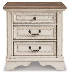 Realyn - Three Drawer Night Stand - White / Brown / Beige