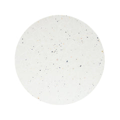 Outdoor Terrazzo Concrete Drum End Table, Living Room Accent Table - White Terrazzo