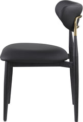 Ronda - Vegan Leather Upholstered Dining Side Chair - Black Legs