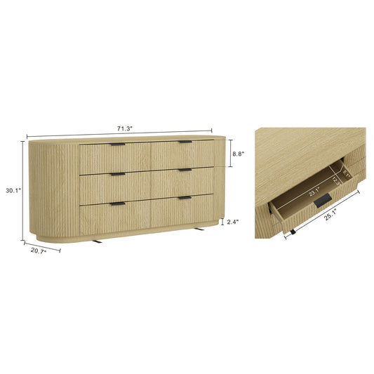 Olivia - Dresser With 6 Drawers - Oak