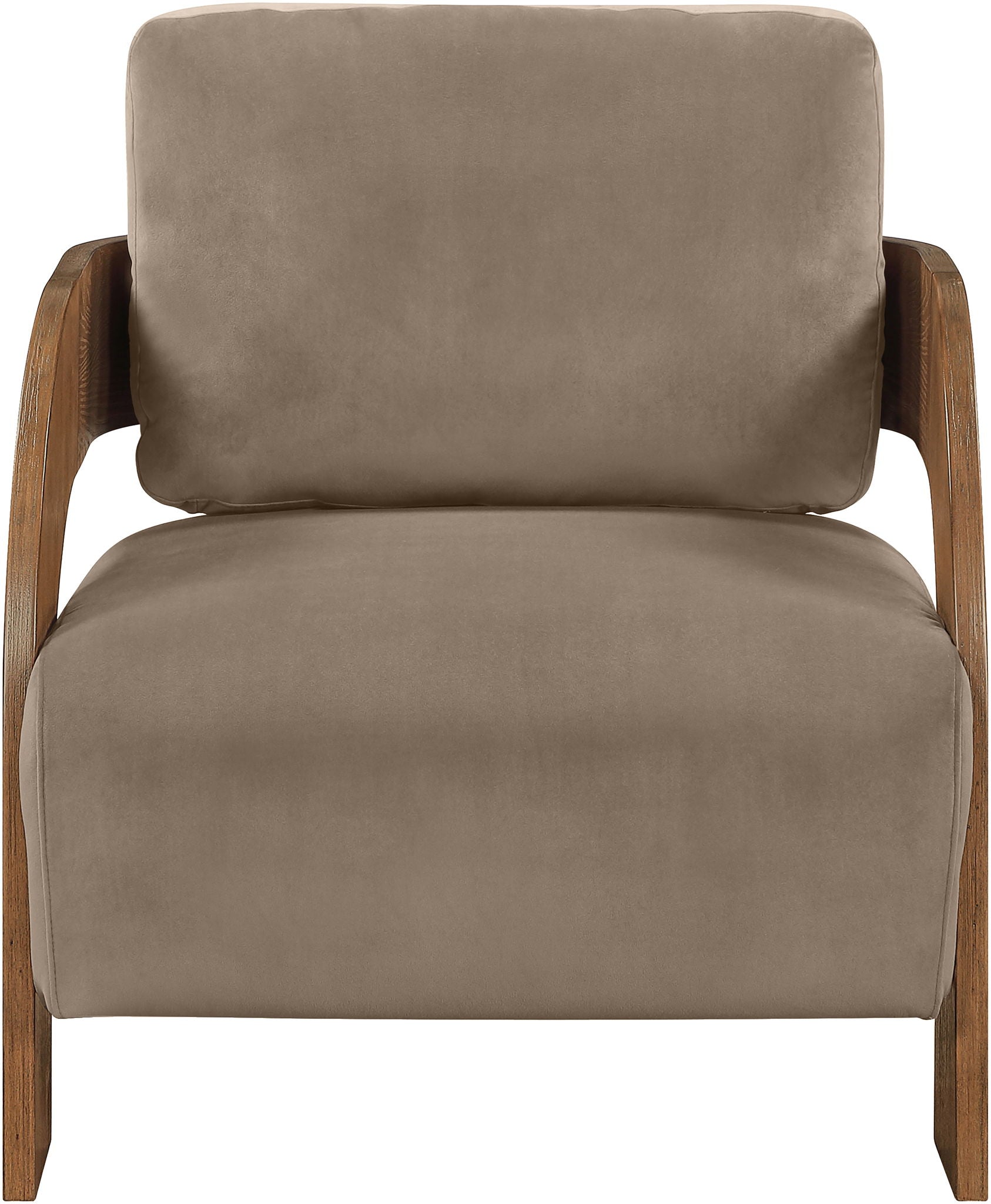 Cedra - Velvet Performance Fabric Upholstered Accent Chair - Brown Frame