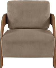 Cedra - Velvet Performance Fabric Upholstered Accent Chair - Brown Frame