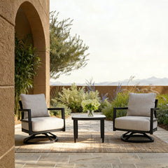 Outdoor Patio Furniture, Chat Set, Sunbrella Cushions And Side Table