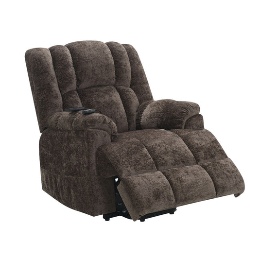 Power Motion Recliner With Lift Heating Massage Function - Brown