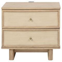 Kailani - 2-Drawer Nightstand Bedside Table - Beige Oak