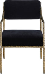 Bastille - Upholstered Dining Arm Chair (Set of 2) - Brass Frame