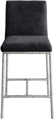 Reeves - Chenille Fabric Upholstered Counter Stool (Set of 2) - Silver Base