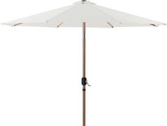 Fiji - Aluminum Patio Umbrella With Square White And Teak Base