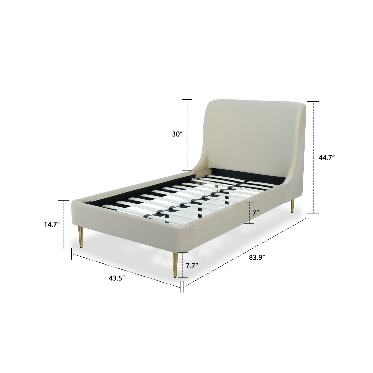 Heather - Upholstered Bed With Curved Headboard