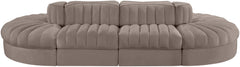 Rummi - Oval Velvet Performance Fabric Upholstered 8 Piece Modular Sectional