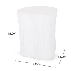 Outdoor, Lightweight Concrete Side Table - Antique White