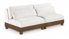 Turin - Chenille Fabric Upholstered Modular Sectional - Cream
