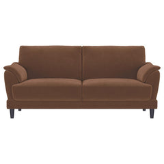 Selma - Velvet Upholstered Crescent Arm Sofa - Rust