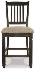 Tyler Creek - Black / Grayish Brown - Upholstered Barstool (Set of 2)