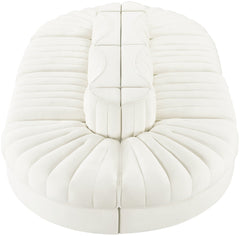 Rummi - Oval Velvet Performance Fabric Upholstered 8 Piece Modular Sectional