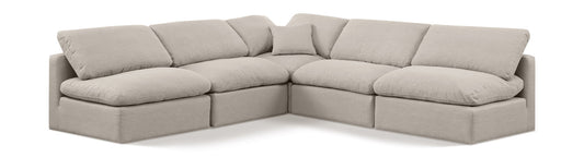 Indulge - Linen 5 Piece Modular Corner Armless Sectional