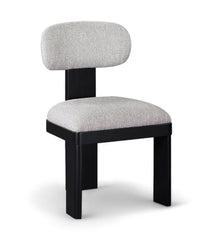 Timbra - Linen Textured Fabric Upholstered Dining Chair (Set of 2) - Black Base