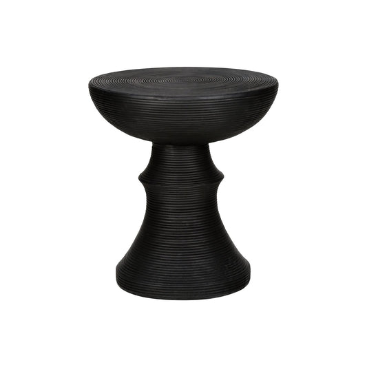 Round Accent Table, Indoor Outdoor - Black
