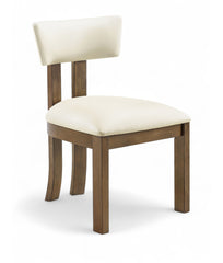 Lavrin - Vegan Leather Upholstered Dining Side Chair (Set of 2) - Walnut Base