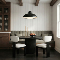 Timbra - Linen Textured Fabric Upholstered Dining Chair (Set of 2) - Black Base