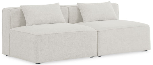 Cube - Linen Modular 2 Seat Armless Sofa