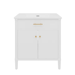 Bathroom Vanity With Sink, Soft Close Doors And Adjustable Shelf