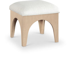 Lawson - Chenille Fabric Ottoman - Natural Base