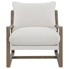Geneva - Boucle Upholstered Wood Arm Accent Chair - Sand