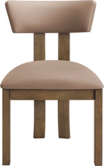 Lavrin - Vegan Leather Upholstered Dining Side Chair (Set of 2) - Walnut Base