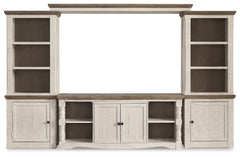 Havalance - 4 Pc. - Entertainment Center - 67" TV Stand - Brown / Beige