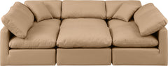 Indulge - Faux Leather 6 Piece Modular Sectional - Tan