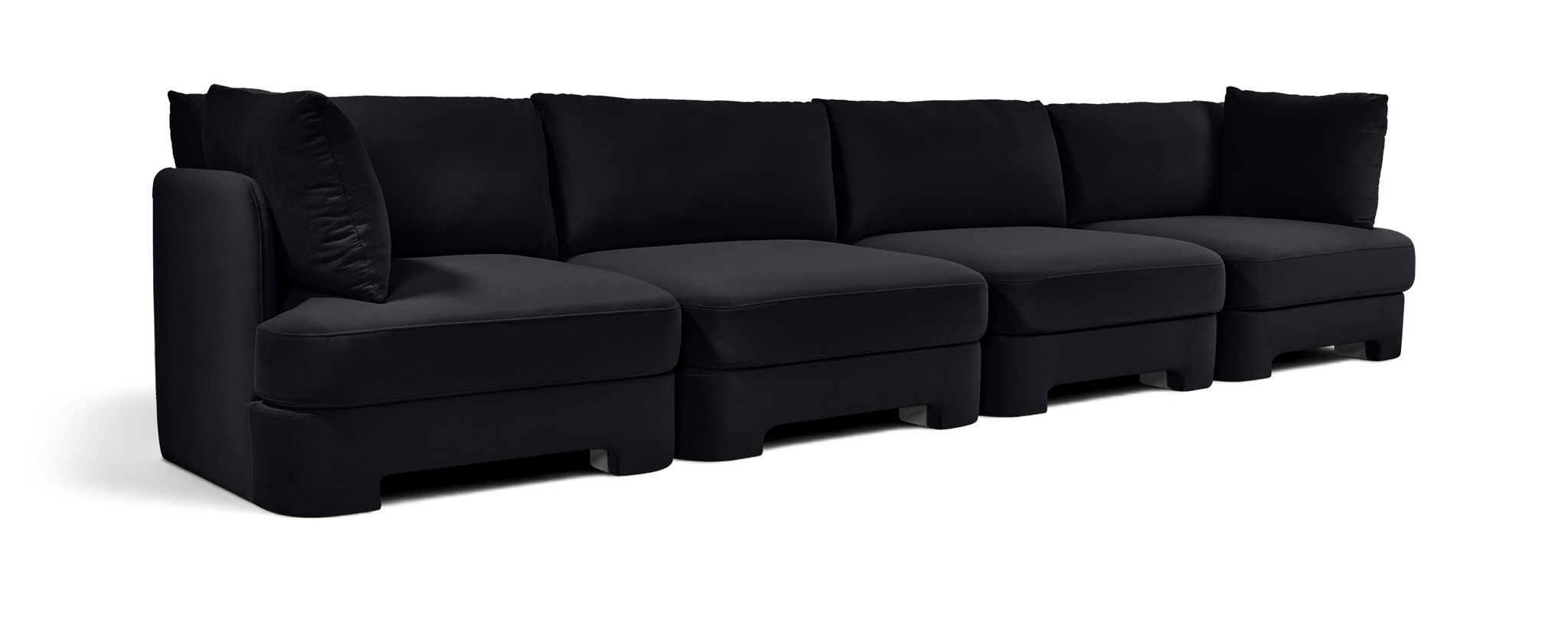 Hammond - Velvet Performance Fabric Upholstered 4 Piece Sofa