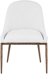 Ferro - Upholstered Dining Side Chair With Brushed Bronze Legs