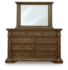 Frantanna - 3 Pc. - Queen Panel Storage Bed, Dresser And Mirror - Brown