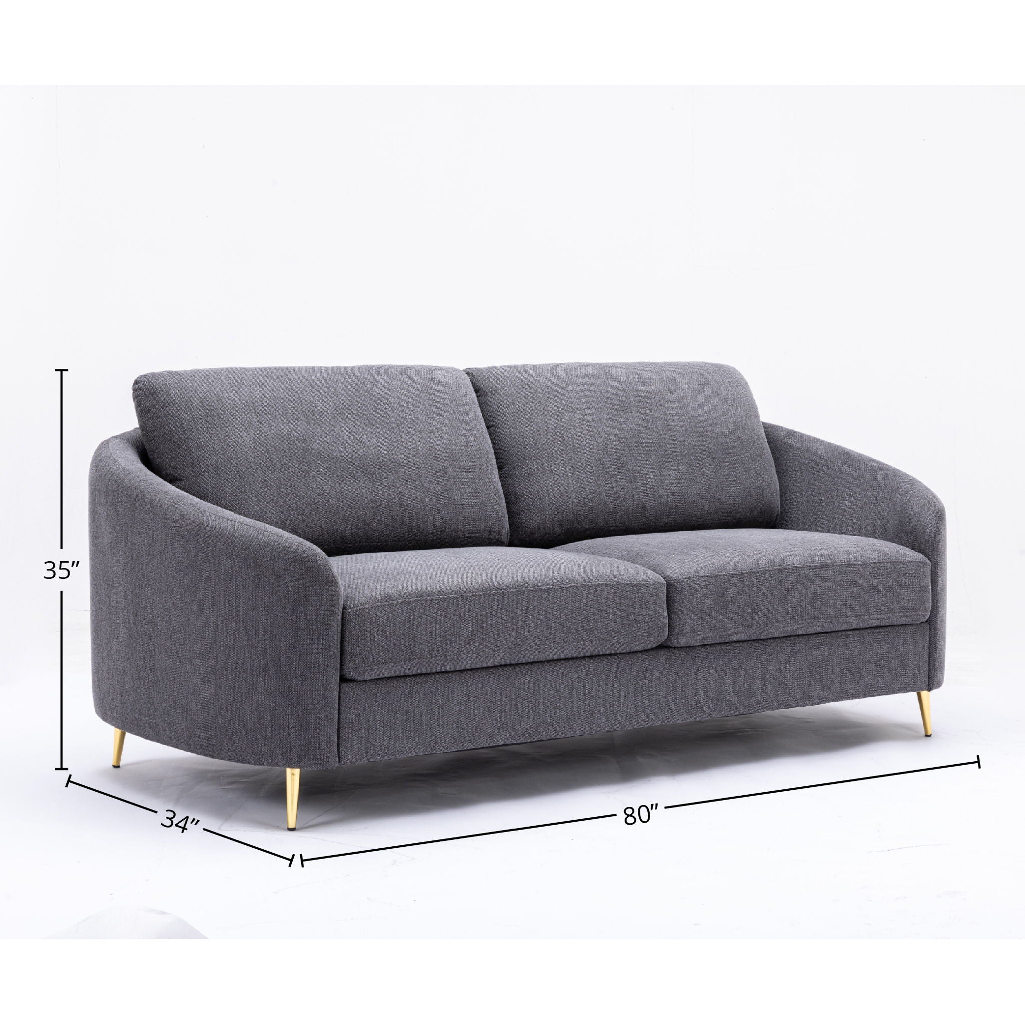 Yuina - 3 Pieces Living Room Set - Gray