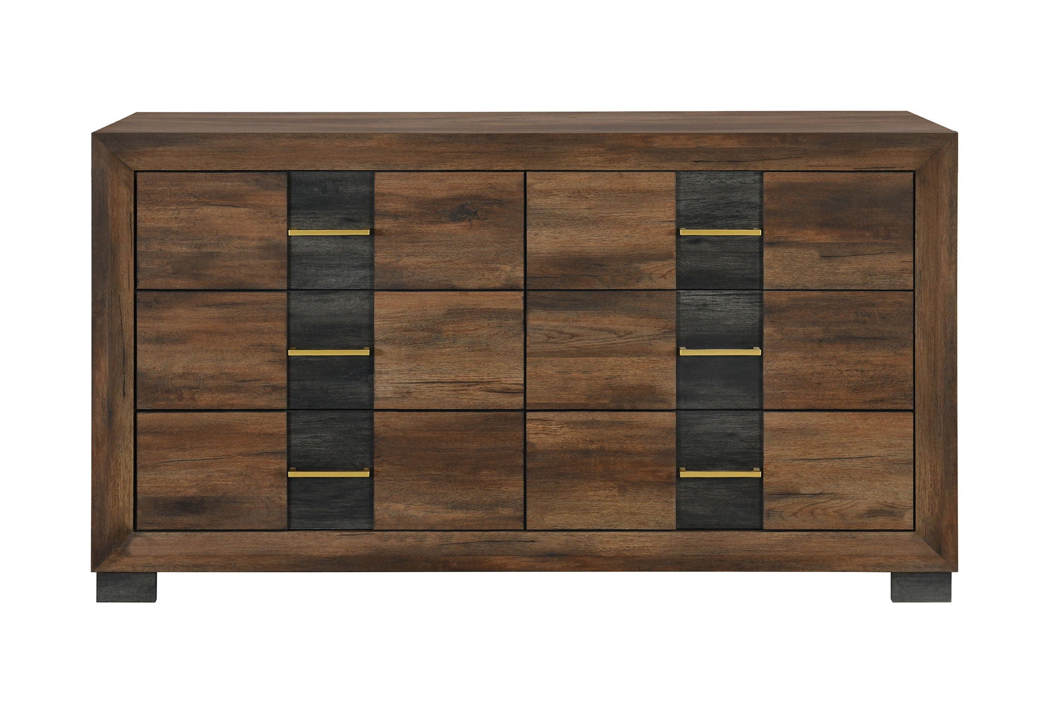 Optimus - 4 Piece Bedroom Set (Queen Bed, Dresser, Mirror And Nightstand) - Black / Brown
