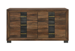 Optimus - 4 Piece Bedroom Set (Queen Bed, Dresser, Mirror And Nightstand) - Black / Brown