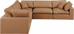 Comfy - 5 Piece Faux Leather Modular Corner Sectional
