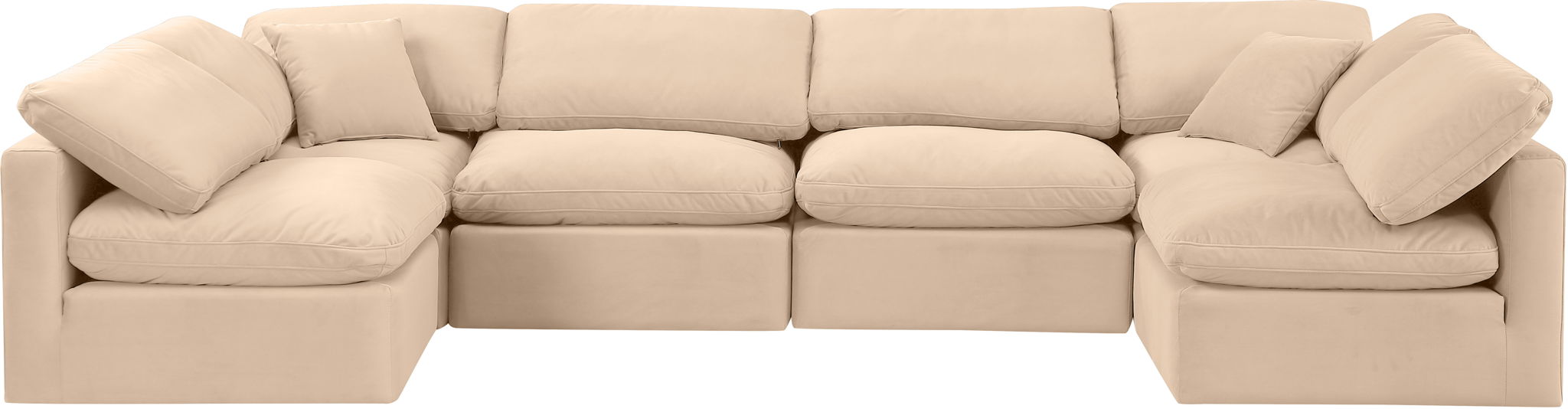 Indulge - Velvet 6 Piece Modular U-Shaped Sectional
