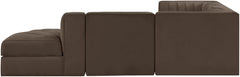 Rummi - Velvet Performance Fabric Upholstered 5 Piece Modular Sectional