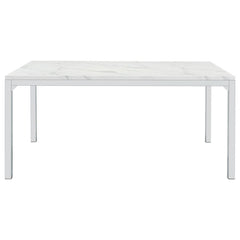 Athena - Rectangular Faux Marble Dining Table - Chrome